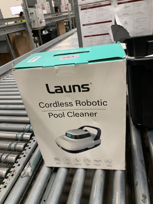 Photo 1 of **FOR PARTS DOES NOT WORK**Launs S1 Cordless Robotic Pool Cleaner, Dual Motors & Suction Ports Automatic Pool Vacuum Robot Lasts up to 90 Min, Self-Parking Ideal for Above Ground Pools(White)
