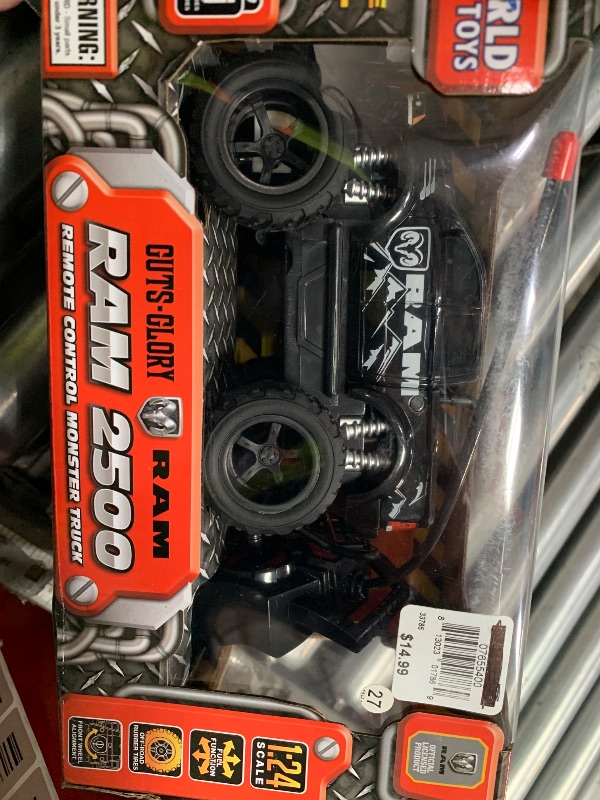 Photo 1 of ****** WAS POSTED INCORRECTLY NEW RETAIL $15 ******** World Tech Toys 1:24 Ram 2500 Power Wagon Electric Rc Truck, Black/White/Yellow