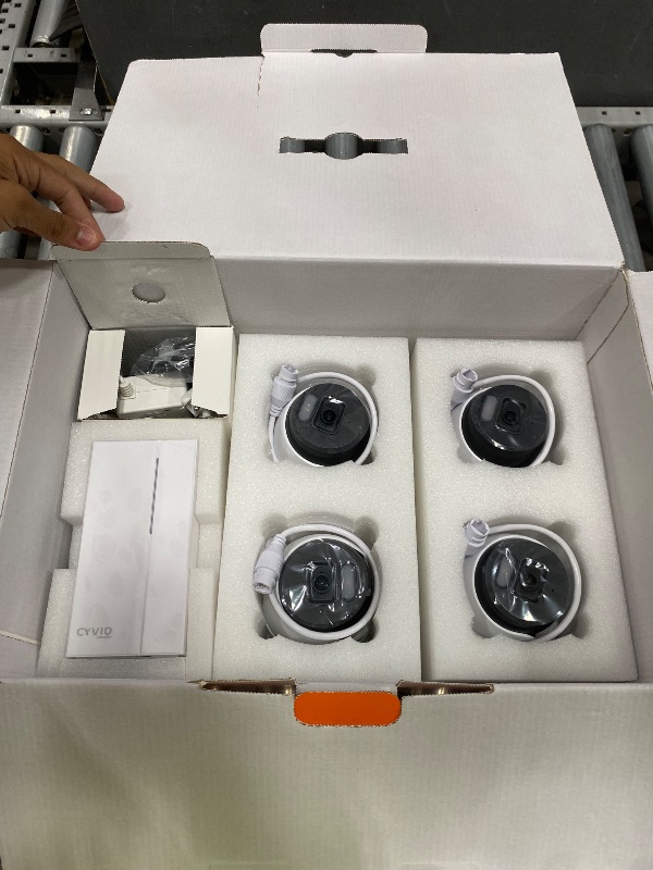 Photo 1 of **CAMERAS HAVE A PASSWORD ON THEM** CYVIO 4K PoE Seucrity Camera System, 8pcs 8MP PoE Turret Cameras for Home Indoor/Outdoor Use with AI Detection, 24-7 Recording, Color Night Vision,No Subscription,IP67, 4K 8CH NVR with 2TB HDD(N2838D)