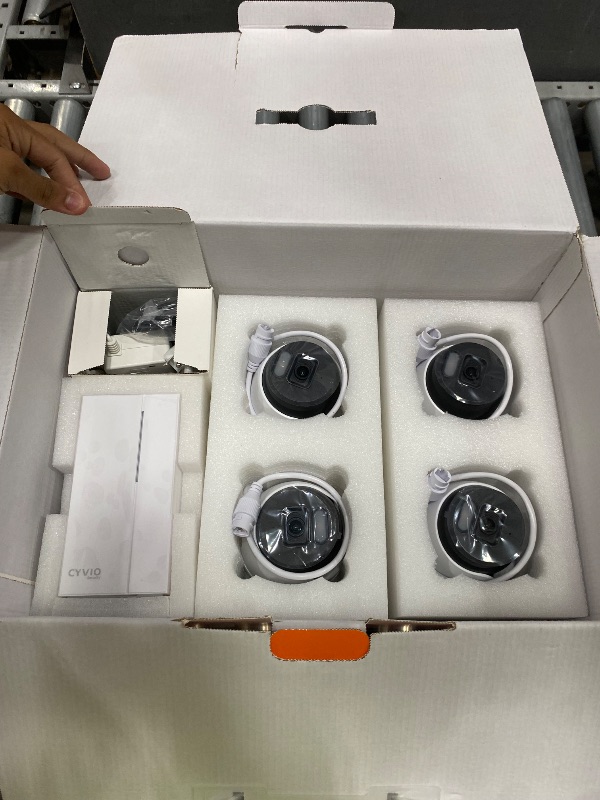 Photo 1 of **CAMERAS HAVE A PASSWORD ON THEM** CYVIO 4K PoE Seucrity Camera System, 8pcs 8MP PoE Turret Cameras for Home Indoor/Outdoor Use with AI Detection, 24-7 Recording, Color Night Vision,No Subscription,IP67, 4K 8CH NVR with 2TB HDD(N2838D)