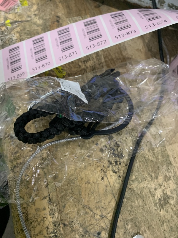 Photo 1 of 1 Pack, Water Bottle Handle Strap Paracord, Black, With Compass and Whistle