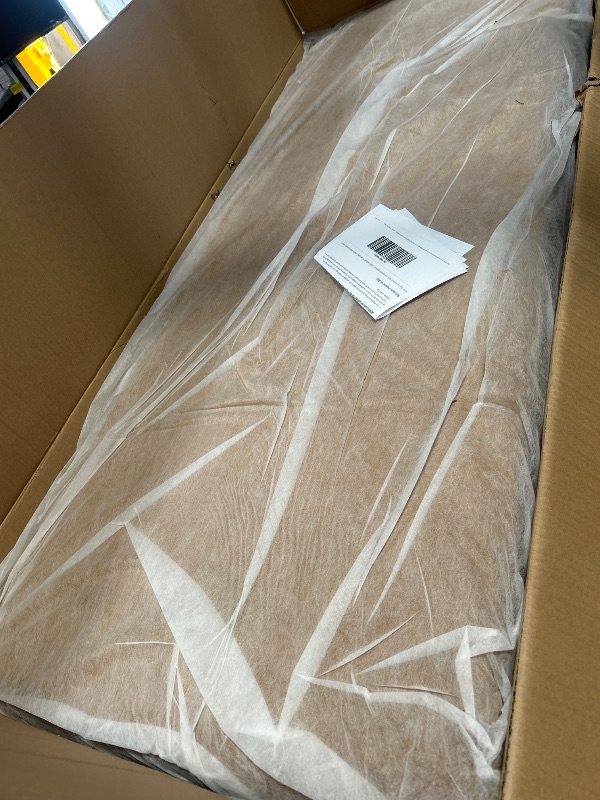 Photo 1 of *** PARTIAL SET - BOX 1 OF 2 ONLY *** Merax Queen Size Velvet Upholstered Bed Frame, Thick Curved Headboard with Round Solid Wood Legs, 800 lbs Capacity, No Box Spring Needed, Easy Assembly, Brown