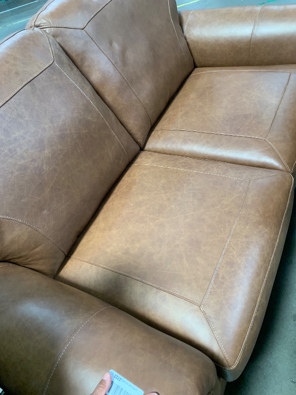 Photo 1 of ************MISSING ALL 4 LEGS******************
Signature Design by Ashley Carianna Classic Leather Match Loveseat with Nailhead Trim, Dark Brown