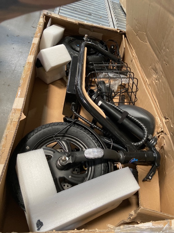 View 3 of *** PARTS, ONLY NONFUNCTIONAL AND DAMAGE PARTS***
Caroma Peak 1200W Electric Scooter Adults, Electric Scooter with Seat and 12" Shock-Absorbing Tires, 500Wh Battery up to 30Miles&20MPH, Foldable Adult with Basket for Commuting(Black)