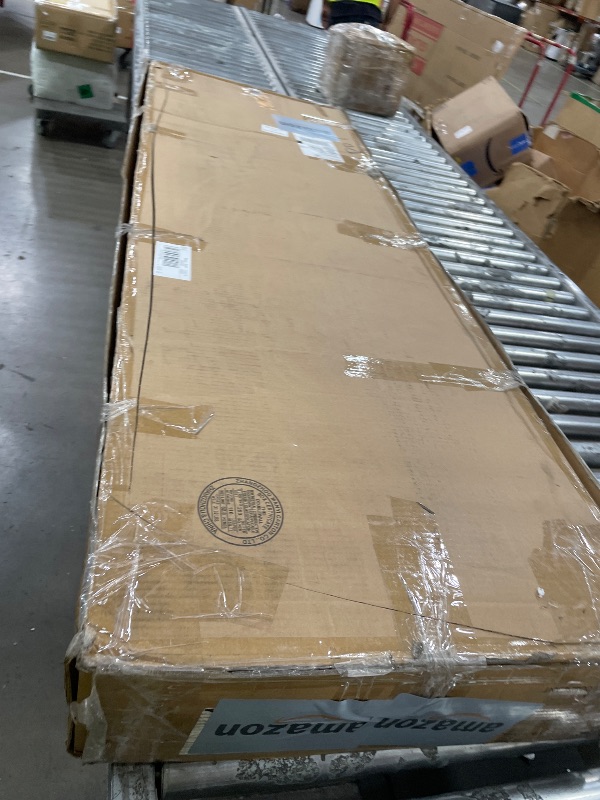 View 5 of **box 2 of 2** FAVSH Queen Size Upholstered Platform Bed with Trundle and USB/Type-C Charging, Chenille Fabric Full and Twin Double Bed w/LED Lights with APP for Bedroom,Beige