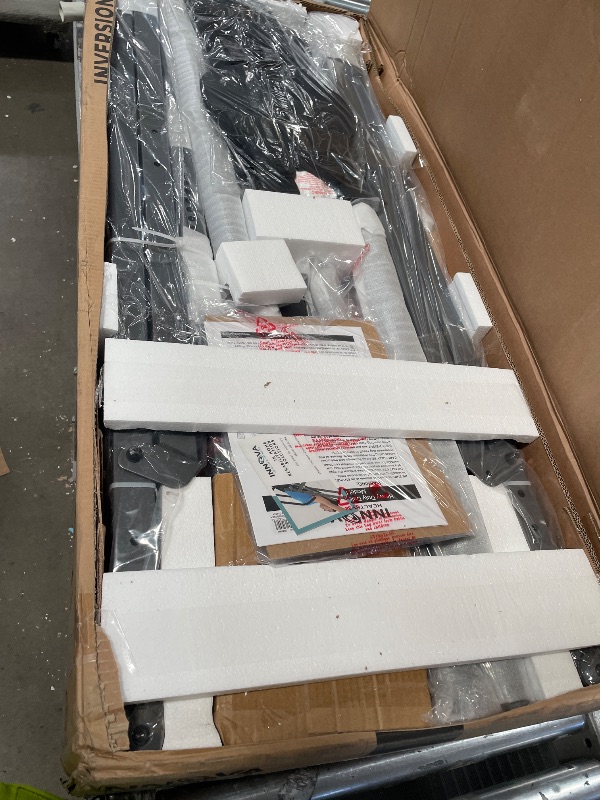 Photo 1 of **MISSING A BOX, MISSING PIECES** INNOVA HEALTH AND FITNESS ITM5900 Advanced Heat and Massage Inversion Table, Gray/Black