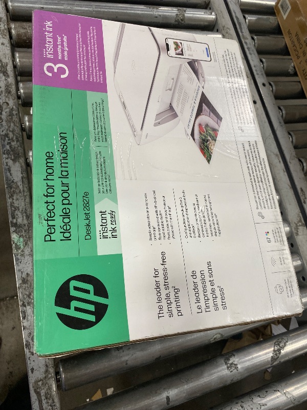 Photo 1 of **PARTS ONLY** HP DeskJet 2827e Wireless All-in-One Color Inkjet Printer, Scanner, Copier, Best-for-Home, 3 Month Instant Ink Trial Included, AI-Enabled (6W7F5A)