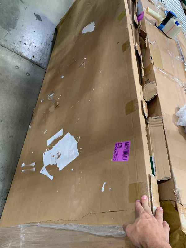 Photo 1 of **Missing hardware***BarnSmith 36"x84" Concealed Sliding Barn Door, Shaker Style Flat 1 Panel White Primed Solid Core Hidden Barn Door with Soft Close Installation Hardware and Handles Included, Pre-Assembled Panel