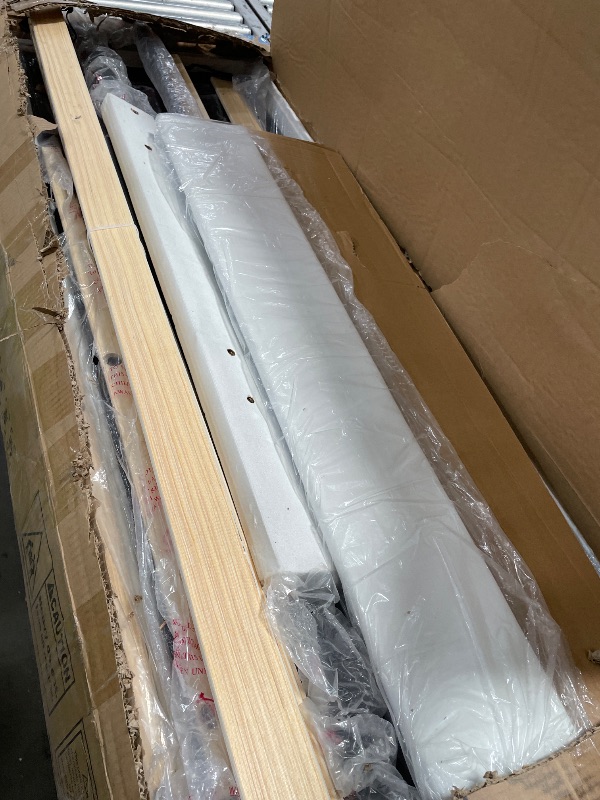 Photo 1 of *** PARTS ONLY *** IDEALHOUSE Full Bed Frame with Adjustable Headboard, Velvet Upholstered Platform Full Size Bed Frame, Vertical Channel Tufted, Strong Wooden Slats, No Box Spring Needed, Easy Assembly, Beige
