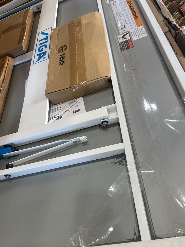Photo 1 of ***PARTS ONLY*** STIGA Outdoor Table Tennis Table – All-Weather Waterproof Aluminum Ping Pong Table with Net & Post, QuickPlay Assembly, 108" L x 60" W x 30" H, White-Blue, T8575W, White-Blue