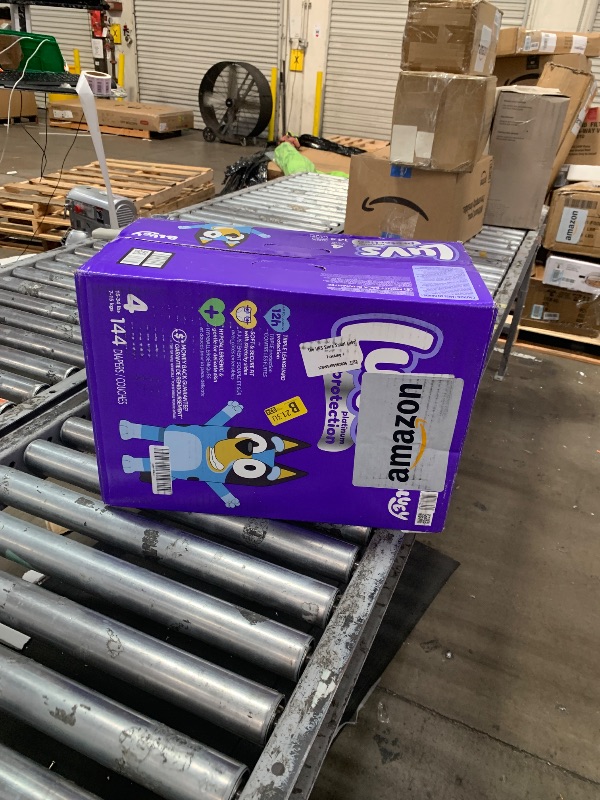 Photo 1 of *** FACTORY SEALED*** Luvs Size 4 Baby Diapers, Platinum Protection Bluey Diapers for Day & Night, Size 4, 144 Count (Packaging May Vary)