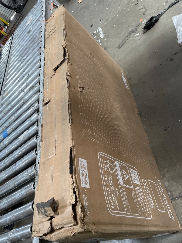 Photo 1 of **DAMAGED** Samsung 55-Inch Class The Frame LS03F 4K QLED Smart TV (2025 Model) Slim Fit Wall Mount, Modern Frame Design, NQ4 AI Gen2 Processor, Art Mode, Artful Picture Quality, Samsung Vision AI, Alexa Built-in