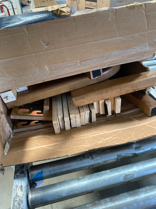 Photo 1 of **FOR PARTS ONLY, DAMAGED PIECES** NATLE & CO Woodmere Premium Bed Frame with Symmetry Headboard, Solid Wood Platform Bed, Wood Slat Support, Tapered Solid Wood Legs, No Box Spring Needed, Mid-Century Modern Style (Honey, King)