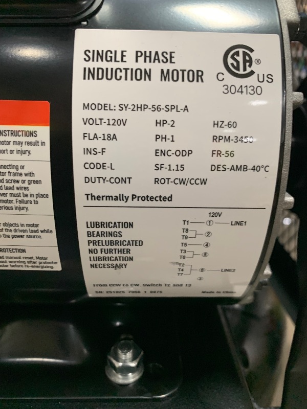View 4 of **Broken were the power switch is a copper line that connects is also broken ** VEVOR 25-Gallon Air Compressor, 2HP 5.5 SCFM at 90PSI, Max 200PSI Pressure Oil-Lubricated Air Compressor Tank, Portable on Wheels for Auto Repair, Tire Inflation, Spray Painti