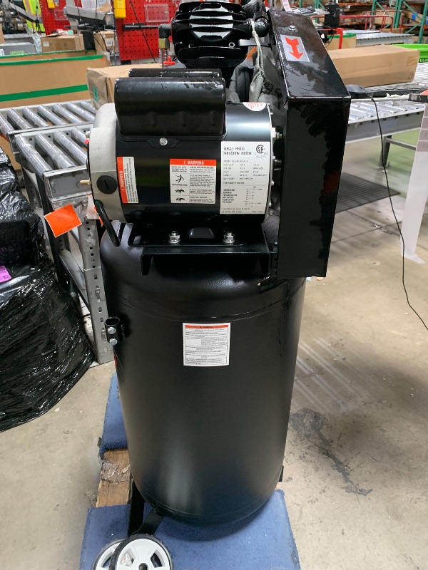 View 5 of **Broken were the power switch is a copper line that connects is also broken ** VEVOR 25-Gallon Air Compressor, 2HP 5.5 SCFM at 90PSI, Max 200PSI Pressure Oil-Lubricated Air Compressor Tank, Portable on Wheels for Auto Repair, Tire Inflation, Spray Painti