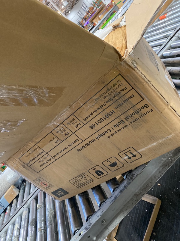 Photo 1 of **PARTIAL SET, MISSING 5 OF 6 BOXES** LINSY HOME Sectional Sleeper Sofa with Pull Out Couch Bed - Convertible Plush Corduroy Cloud Couch with Storage Chaise & USB Charging, Comfy L Shaped Modular Couches for Living Room Apartment, Brown