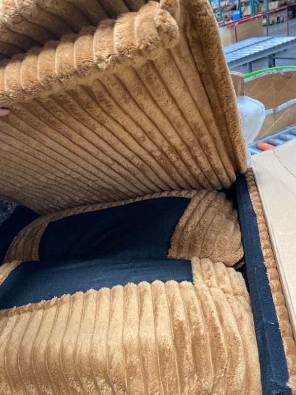 Photo 1 of **PARTIAL SET, MISSING 5 OF 6 BOXES** LINSY HOME Sectional Sleeper Sofa with Pull Out Couch Bed - Convertible Plush Corduroy Cloud Couch with Storage Chaise & USB Charging, Comfy L Shaped Modular Couches for Living Room Apartment, Brown