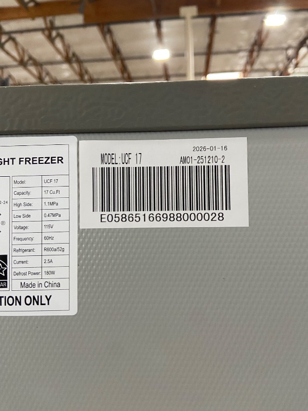 Photo 1 of *CORD SEVERED* MilleLoom Upright Convertible Freezer with 17 Cu.Ft Capacity - 4 Temperature Modes, No Frost Technology, Digital Temperature Control, Energy Efficient Quiet Operation, and Large Storage Design
