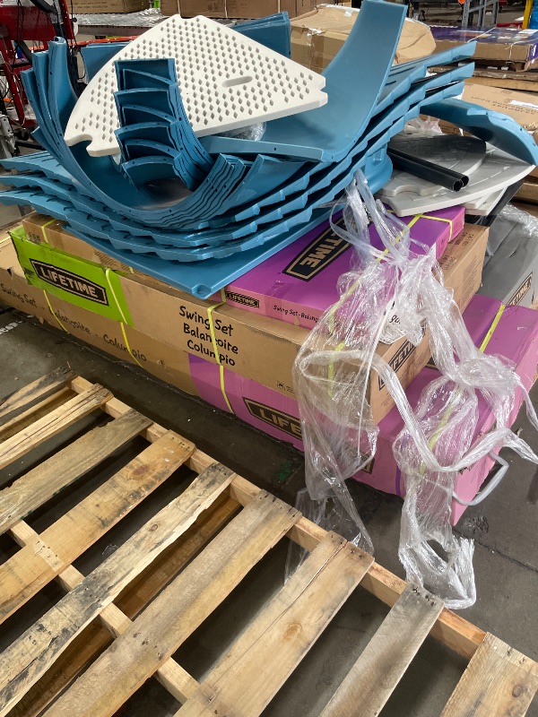 Photo 1 of **SET OF 5 BOXES ON PALLET** Lifetime Adventure Castle Playset with Monkey Bars
