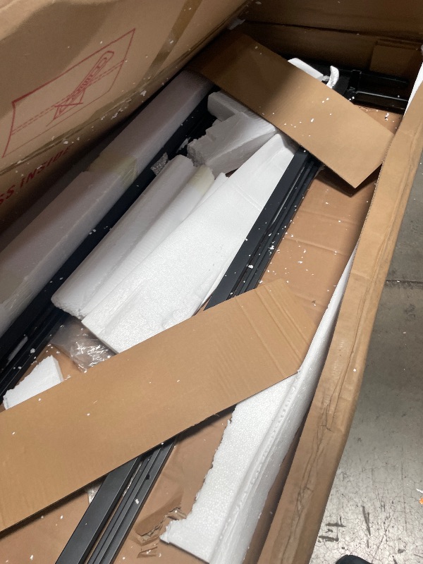Photo 1 of ***MISSING LEG***

Henn&Hart 54" Wide Rectangular Coffee Table with Glass Shelf in Blackened Bronze, Modern coffee tables for living room, studio apartment essentials