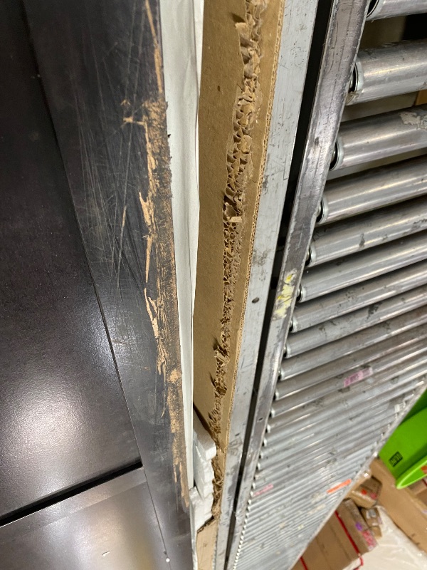 Photo 1 of **FOR PARTS ONLY, SOME BOARDS ARE DAMAGED** Sauder Storage Cabinet/ Pantry cabinets, 29.61 " x D: 16.02 " x H: 71.50", Cinnamon Cherry finish