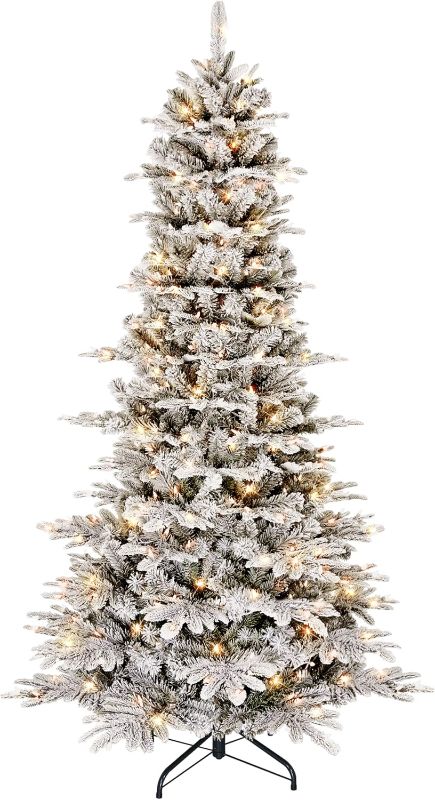 Photo 1 of ***STOCK PHOTO FOR REFERENCE ONLY***Puleo International 7.5ft Slim Aspen Fir Artificial Christmas Tree, 1016 Realistic Dense Branch Tips, Easy Setup Artificial Trees with Sturdy Metal Stand