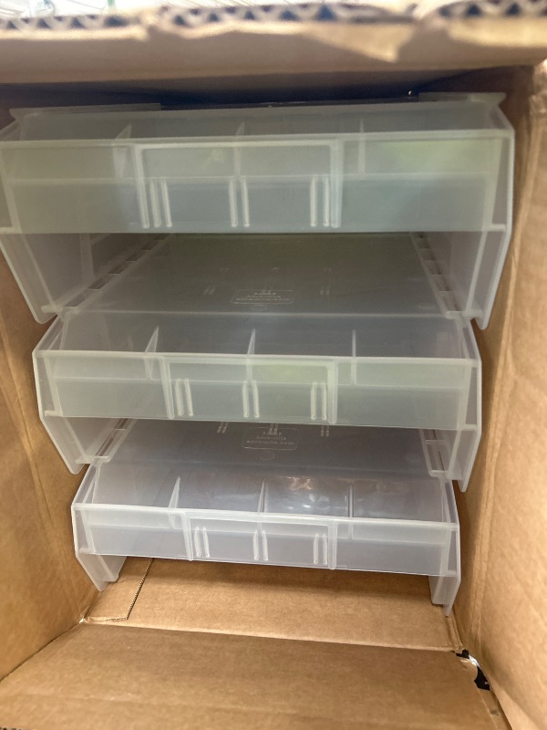View 2 of **Only 3***Akro-Mils Plastic Storage Bins, 11"x11"x5", Clear, 6-Pack