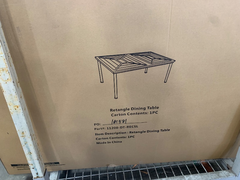 Photo 1 of rectangular patio dining table 66" W × 39" D × 28.7" H