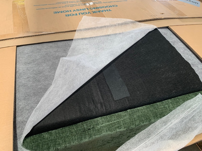 Photo 1 of *** PARTIAL SET - BOX 2 OF 1 *** LINSY HOME Oversized 109" Boneless Sectional Couches for Living Room, U-Shaped Cloud Couch Sofa with Corduroy Fabric, 3 Seat Foam Sofa with 2 Ottomans, No Assembly Required, Green