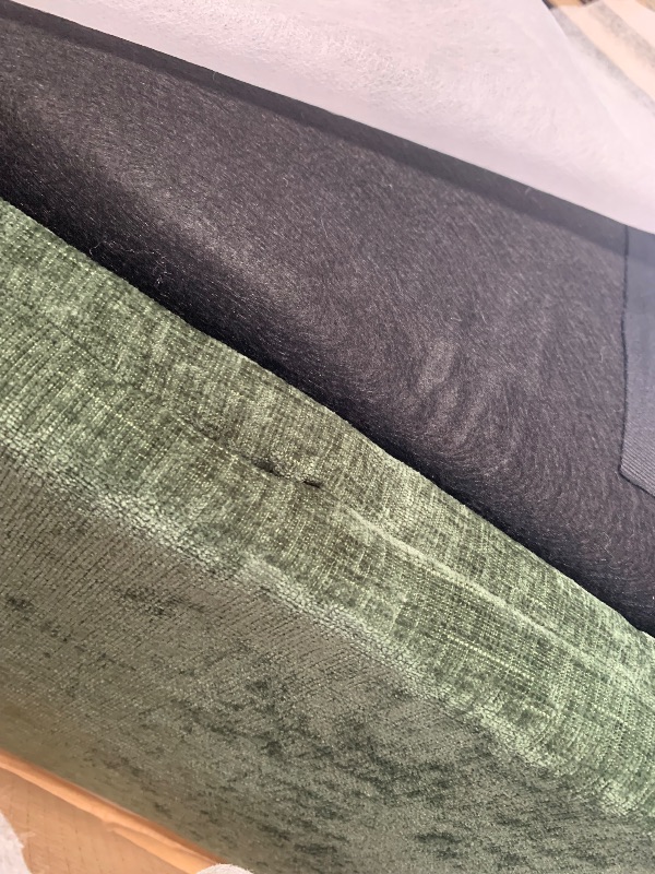 Photo 1 of *** PARTIAL SET - BOX 2 OF 1 *** LINSY HOME Oversized 109" Boneless Sectional Couches for Living Room, U-Shaped Cloud Couch Sofa with Corduroy Fabric, 3 Seat Foam Sofa with 2 Ottomans, No Assembly Required, Green
