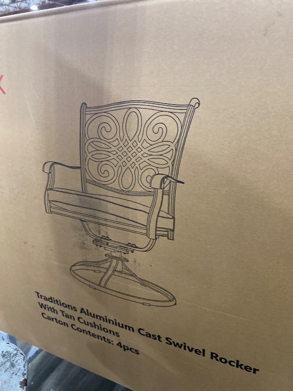 Photo 1 of  4 Patio Dining Rocker Chair with Cushion Rocking Patio Furniture for Garden Backyard