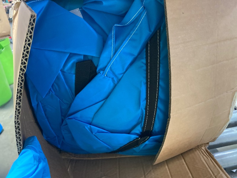 Photo 1 of *** DARK BLUE ** FINCOME Bounce House Double Slides for Kids 3-10, Large Bounce Castle with Air Blower 550W, Pool, Jumping, Climbing, Balls, Ring Toss, Inflatable Water Park for Birthday Party Holiday Outdoor Indoor