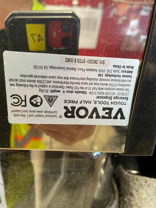 Photo 1 of **PARTS ONLY, MISSING PARTS*** VEVOR Commercial Beverage Dispenser, 3 Tanks Juice Dispenser, 18 L / 19 QT Per Tank, 512W Stainless Steel Ice Tea Drink Machine with 45? to 54? Cooling Temp, for Cold Drink Restaurant Bar Party