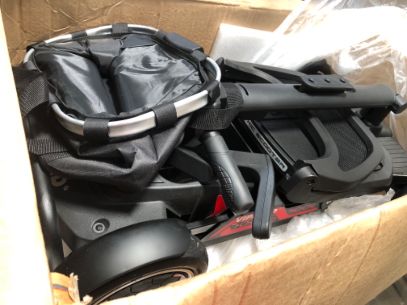 Photo 1 of ***USED & MISSING PARTS***VIPLAND Lightweight Mobility Scooter, Comfortable Foldable Motorized Scooter, 20Miles Long Range, Removable Battery, 270lbs Capacity, Only 45lb Weight, with LED Headlights and Basket, Width Adjustable