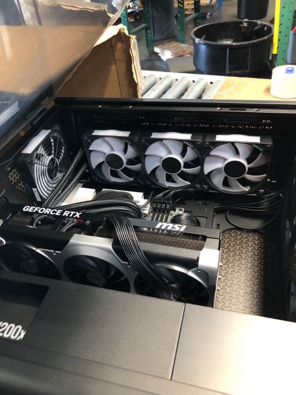 Photo 1 of **MISSING RAM AND CPU, FOR PARTS ONLY*** Corsair Vengeance i8300 Gaming PC – Liquid Cooled Intel® Core™ Ultra 9 285K, NVIDIA® GeForce RTX™ 5090 GPU, 64GB Dominator Titanium RGB DDR5 Memory, 2+4TB M.2 SSD – Black