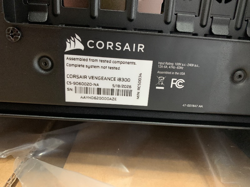 Photo 1 of **MISSING RAM AND CPU** Corsair Vengeance i8300 Gaming PC – Liquid Cooled Intel® Core™ Ultra 9 285K, NVIDIA® GeForce RTX™ 5090 GPU, 64GB Dominator Titanium RGB DDR5 Memory, 2+4TB M.2 SSD – Black