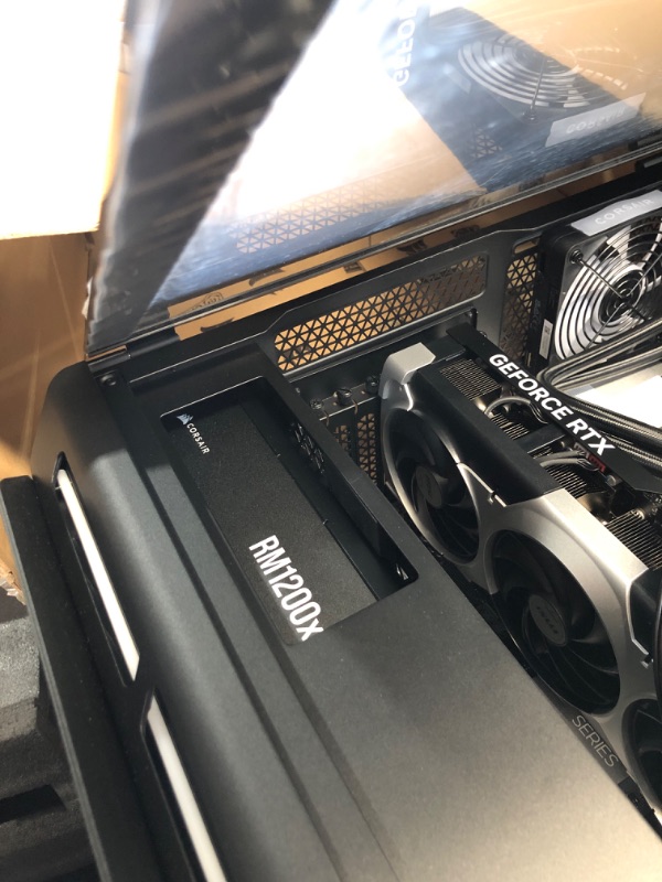 Photo 1 of **MISSING RAM AND CPU, FOR PARTS ONLY*** Corsair Vengeance i8300 Gaming PC – Liquid Cooled Intel® Core™ Ultra 9 285K, NVIDIA® GeForce RTX™ 5090 GPU, 64GB Dominator Titanium RGB DDR5 Memory, 2+4TB M.2 SSD – Black