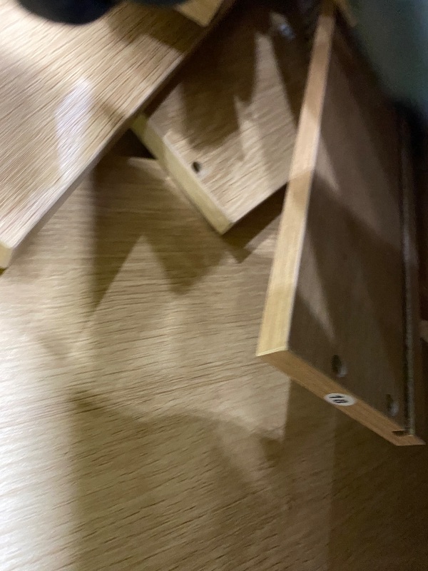 Photo 1 of **MISSING TOP PIECES** Garvee 60" Office Desk with Storage & Drawers, Fluted Wood Executive Desk with File Drawer & Charging Station, Modern Computer Desk with Adjustable Shelves for Home Office, Oak