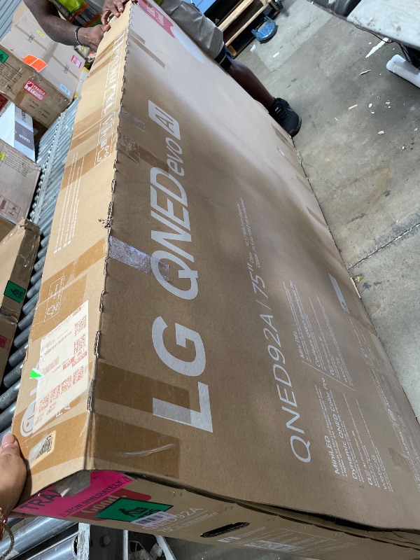 Photo 1 of ***DAMAGED*** LG 75-Inch Class QNED evo AI QNED92A Series Mini LED 4K Smart TV w/Dolby Atmos, Dolby Vision, HDR10, AI Super Upscaling 4K, Filmmaker Mode, Wow Orchestra, Alexa Built-in (75QNED92AUA, 2025)