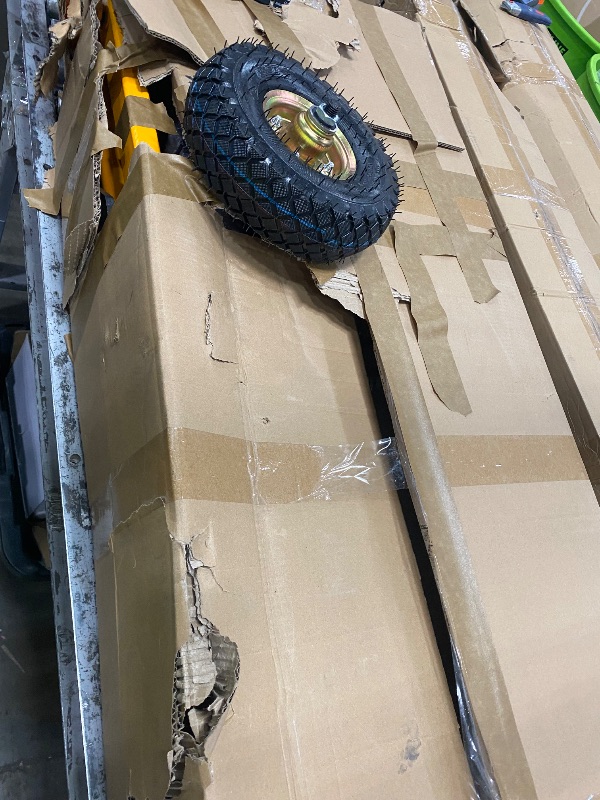 Photo 1 of **DAMAGED, FOR PARTS ONLY** MMS Foldable Hydraulic Material Lift Winch Stacker, 450 Lbs 35.8" Max Lift w/ 9" Wheels 360° Swivel Casters, Pallet Truck Dolly, Fork Lift Table Cart, Pallet Jack, Removable Platform, Adjustable Forks