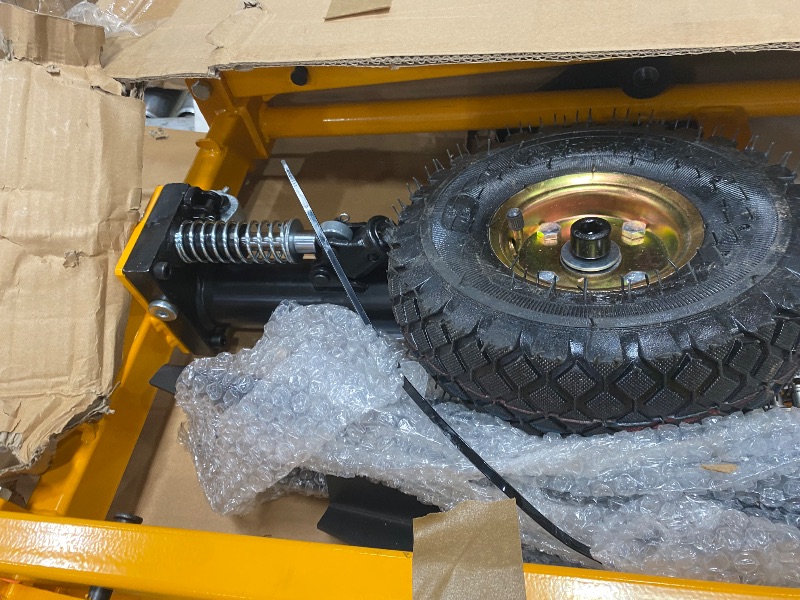 Photo 1 of **DAMAGED, FOR PARTS ONLY** MMS Foldable Hydraulic Material Lift Winch Stacker, 450 Lbs 35.8" Max Lift w/ 9" Wheels 360° Swivel Casters, Pallet Truck Dolly, Fork Lift Table Cart, Pallet Jack, Removable Platform, Adjustable Forks