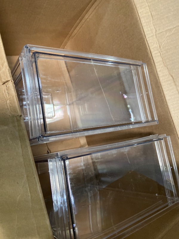 Photo 1 of (Used )BINO | Stackable Storage Drawers, Large - 2 Pack, Clear | THE CRATE COLLECTION | Storage Bins With Drawers | Bathroom Organizers | Under Sink Organizer | Vanity Cabinet Home Organization
