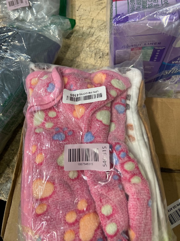 Photo 1 of 1 Pack 3 Blankets Super Soft Fluffy Premium Fleece Pet Blanket Flannel Paw Printed Throw for Dog Puppy Cat (Small 23x16'', Brown, Pink, White)