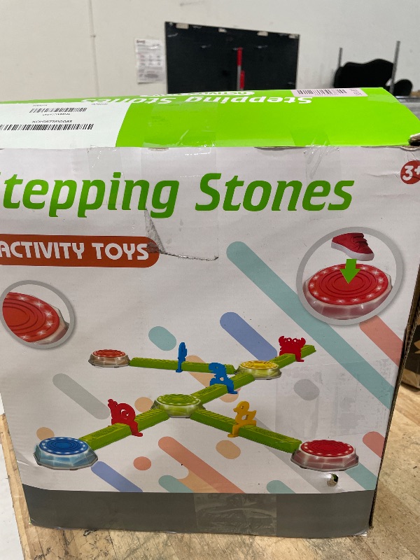 Photo 1 of **FACTORY SEALED**  Light Up Stepping Stones for Kids, 15 piece Balance Beams Toddler Stepping Stones Obstacle Course Sensory Toys with Game Spinner and Card for Indoor Outdoor Toys Gifts for 3 4 5 6 7 8 9 Years Old Kids