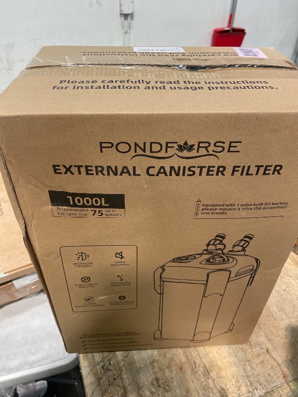 Photo 1 of **FACTORY SEALED** PONDFORSE Canister Filter, External Aquarium Filter Ultra-Quiet Water Circulation Cleaning Machine with Media for Fish Tanks and Aquariums