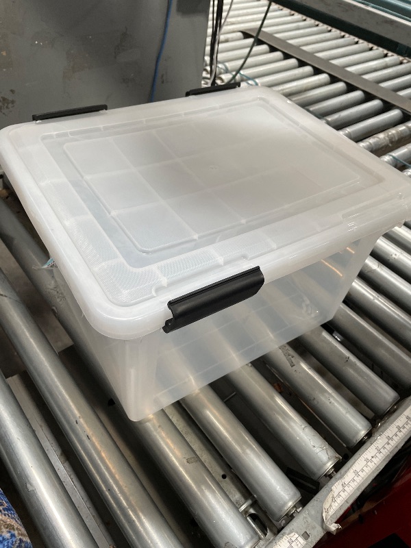 Photo 1 of ***SEE NOTES***IRIS USA WeatherPro File Box Organizer, Letter/Legal, 32 Qt. Clear
