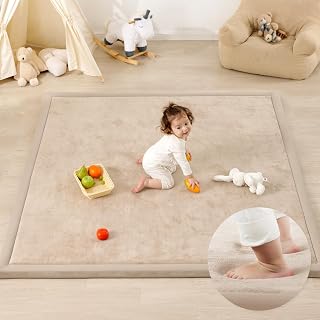Photo 1 of 1.3" Thick Baby Play Mat for Floor, 79x118 Large Foam Tummy Time Mat, Padded