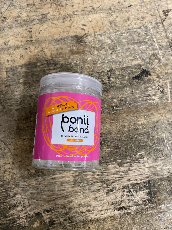 Photo 1 of [Made in Korea] PONIIBAND Non-Toxic & Safe 2000pcs 0.8-Inch Clear Elastic Hair Bands - Ouchless Mini Small Rubber Bands for Kids Girls Hair Ties, Oeko-Tex Certified, Snag Free, TPU Ponytail Holders