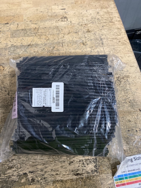 Photo 1 of [500 Pack] Black Flexible Plastic Drinking Straws Disposable Straw 8'' inches Tall