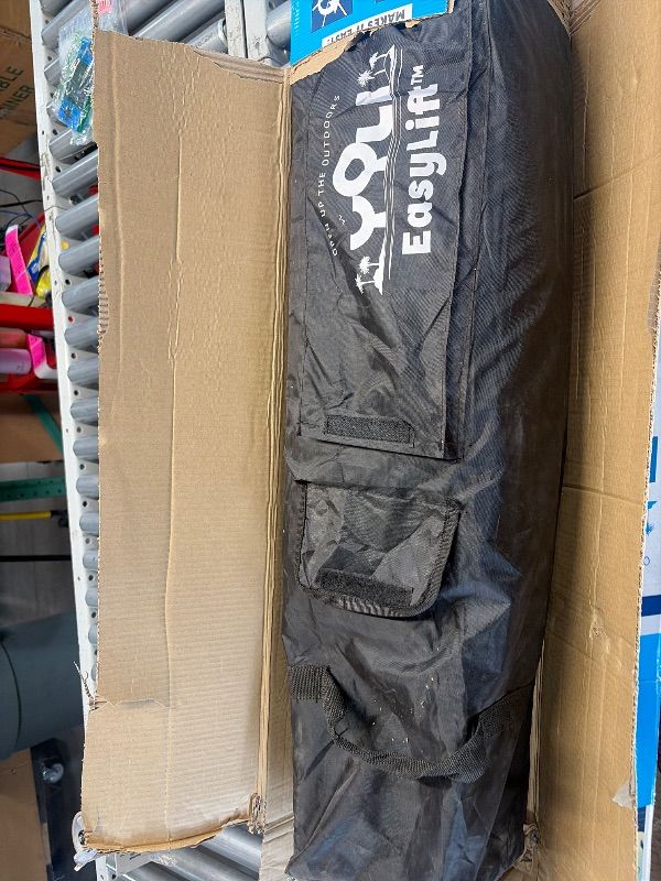 Photo 1 of ***FOR PARTS ONLY***
CROWN SHADES 10x10 Pop up Canopy Tent, Instant Commercial Canopy with Extend Awning, Patended Centerlock, 150D Silver Coated Fabric, 4 Ropes, 8 Stakes, 4 Weight Bags, STO 'N Go Bag, Blue